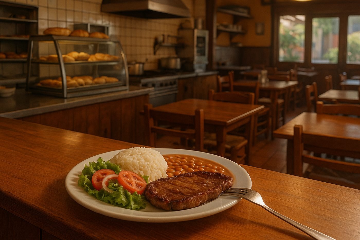Prato do dia no restaurante Okinawa